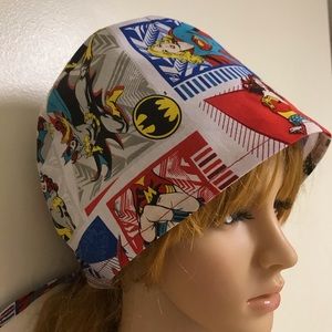 Single layer Super (girls) hero scrub style hat.
